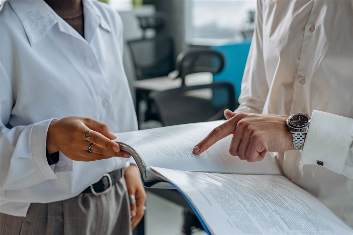 Finance team reviewing a report with Viridem