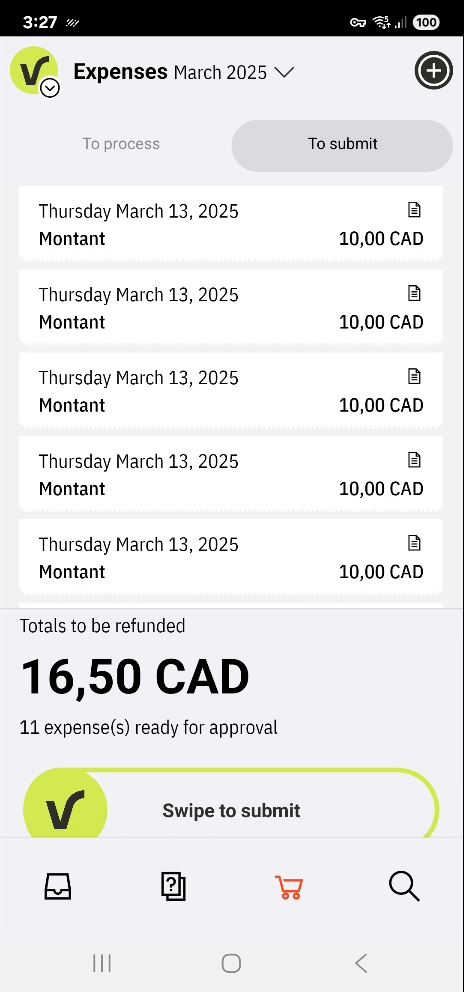 Viridem mobile app · invoice approval